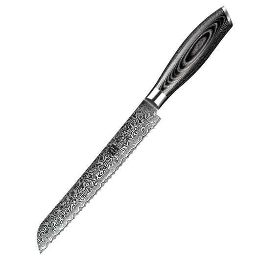 XINZUO 8 Inch 67 Layers Damascus Steel Bread Knife-Ya Series