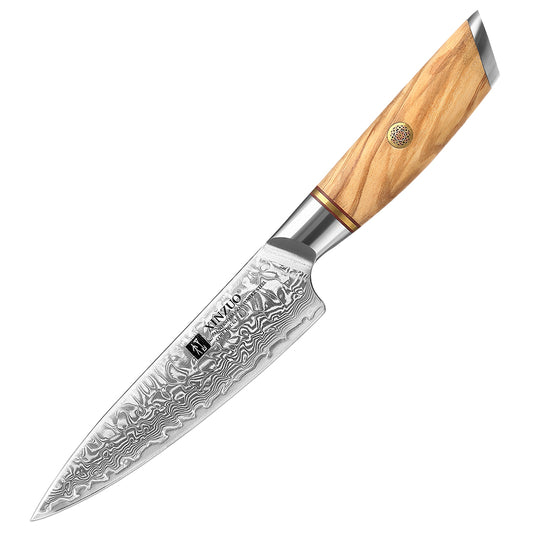 XINZUO Lan Series 73 Layers Damascus Powder Steel 5 inch Utility Knife
