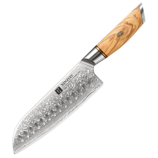 XINZUO Lan Series 73 Layers Damascus Powder Steel Santoku Knife
