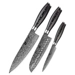 XINZUO 3-Piece 67 Layers Damascus Steel Kitchen Knife Set-Ya Series