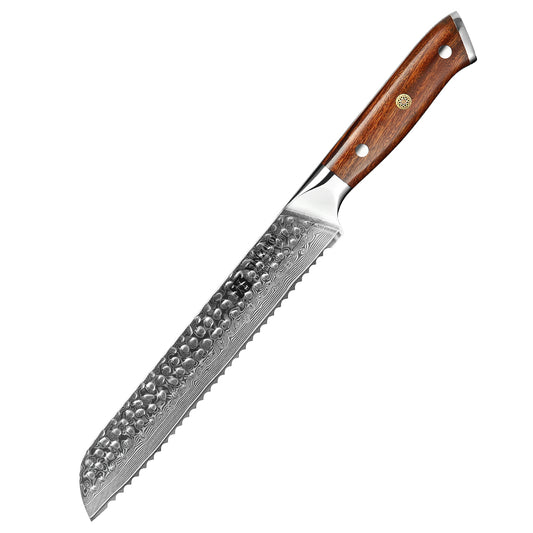 XINZUO YU STRIA HAMMER DAMASCUS 8'' inch Bread Knife