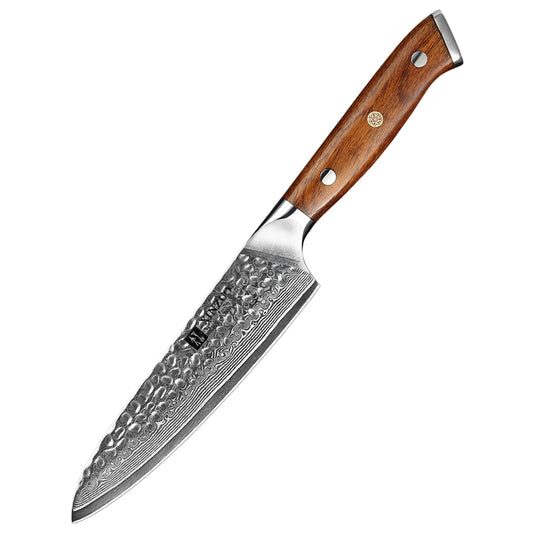 XINZUO YU STRIA HAMMER DAMASCUS 5" Utility Knife
