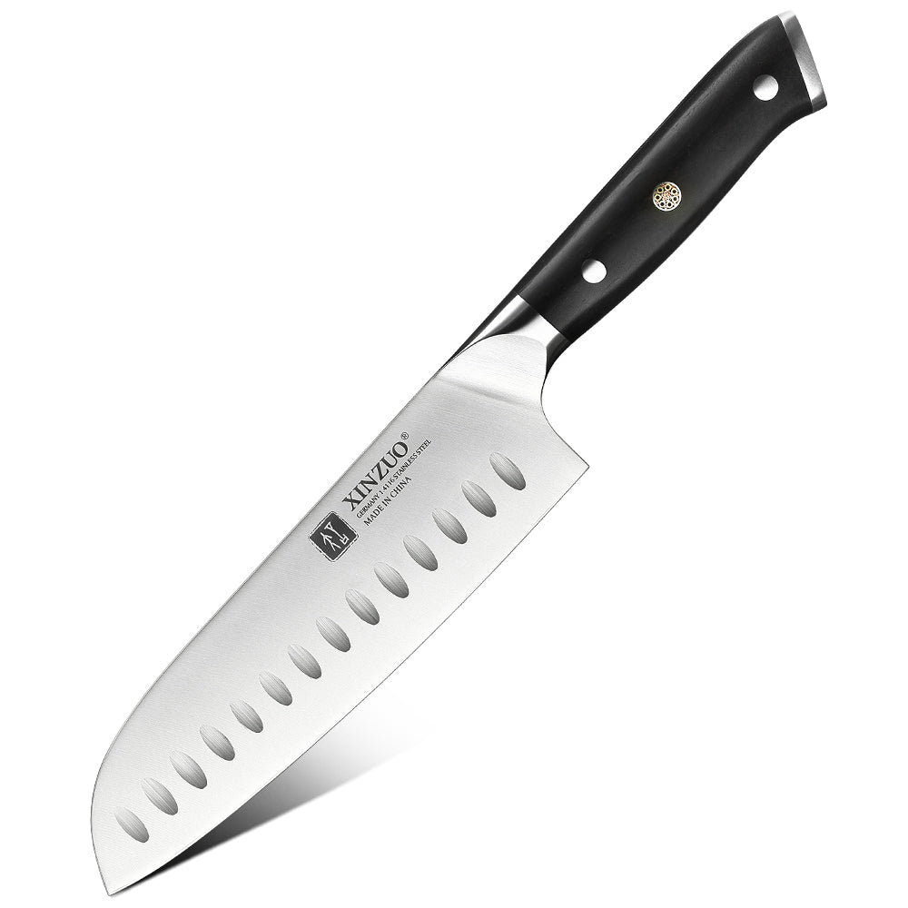 XINZUO YU SERIES Stainless Steel  7'' inch Santoku Knife
