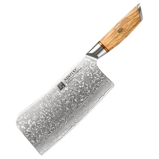XINZUO Lan Series 67 Layers Damascus  Steel Bone Chopper Knife