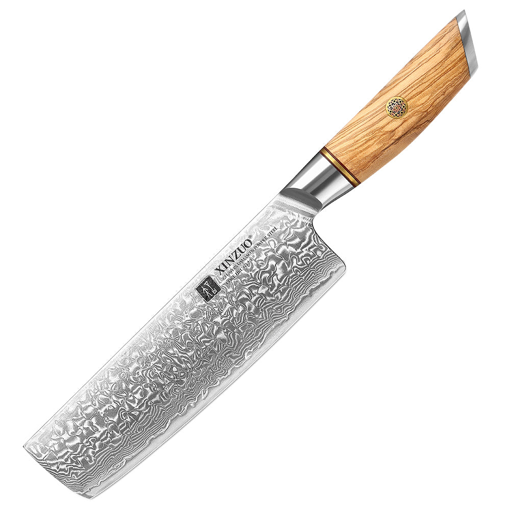 XINZUO Lan Series 73 Layers Damascus Powder Steel 7 inches Nakiri Knife