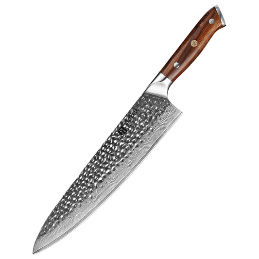 XINZUO YU STRIA HAMMER DAMASCUS 10'' inch Chef Knife