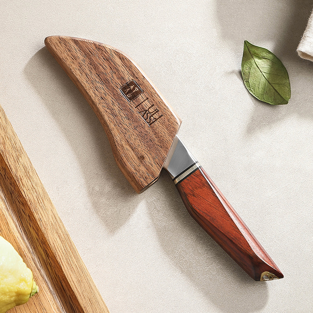XINZUO Xing Series 3 Inches Paring Knife - 14Cr14MoVNb Steel Core With Wooden Sheath  Eco-Friendly Gift Package