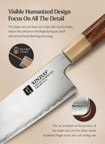 XINZUO Zhen XZ05 Series ZDP-189 Powder Steel Kitchen Knife 5pcs Set, Made of Three-layer Composite Steel, Hardness Reaches 65-67HRC, Desert lronwood Octagonal HandIe