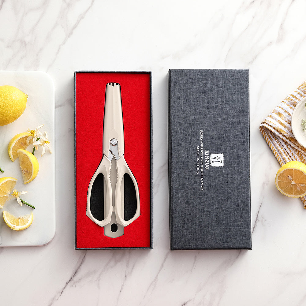 XINZUO 5 Colors Magnetic Kitchen Scissors with Fridge Storage – German 1.4116 Molybdenum-Vanadium Steel, Multi-Purpose