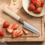 XINZUO Paring Knife Aogami No.2 Composite Steel, 3-Layer Sanyo Riki Blade 62-64HRC, Japanese Kitchen Knife