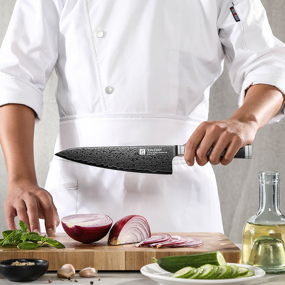 XINZUO Professional 67-Layer Damascus Steel Chef's Knife – Classic Japanese Handle, Ultra-Sharp 15° Edge