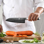 XINZUO Ji Series Japanese Santoku Knife 7.2 Inches,Damascus Steel Blade, with Exquisite Patterns, Presented in an Attractive Gift Box