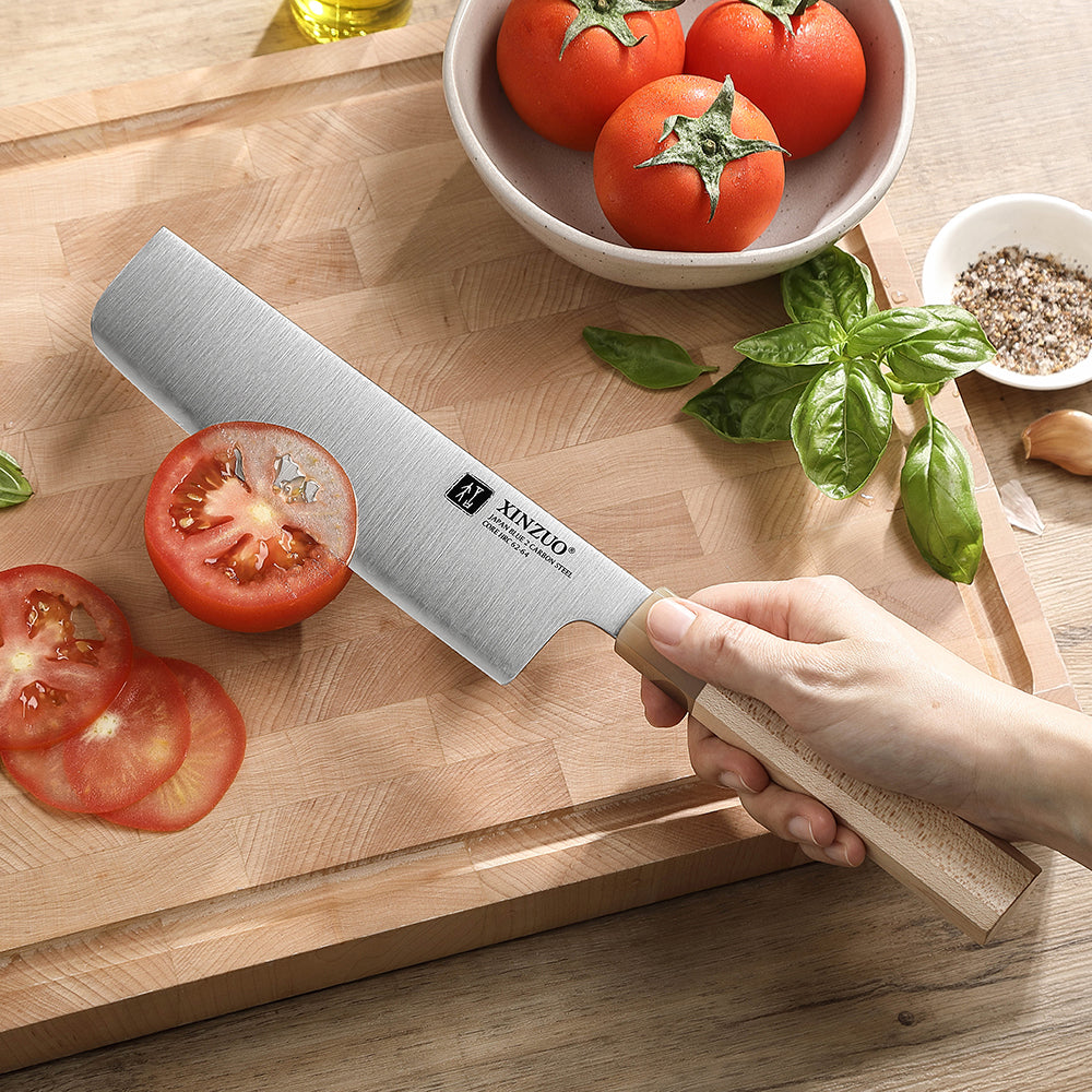 XINZUO Premium Nakiri Knife,Aogami No.2 Carbon Steel,Ergonomic Sharp Kitchen Chef Knife for Home & Professional Use