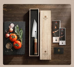 XINZUO Zhen XZ05 Series ZDP-189 Powder Steel Kiritsuke Chef Knife 6.5 Inch, Made of Three-layer Composite Steel, Hardness Reaches 65-67HRC, Desert lronwood Octagonal HandIe