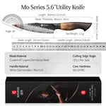 XINZUO 5.6 Inches 67 Layers Black Damascus Steel Kitchen Utility Knife with  Burnt Oak Handle MO-Series