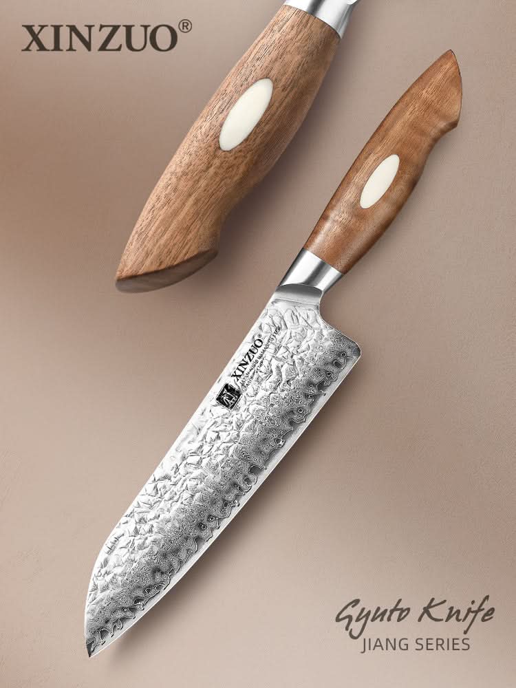 XINZUO 7 Inches 67 Layers Japanese AUS-10 Damascus Steel Gyuto Knife/ Chef Knife-Jiang Series