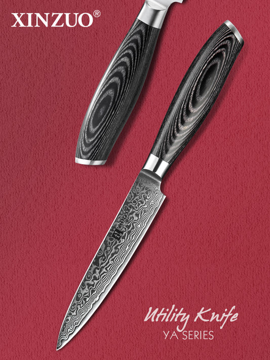 XINZUO 5 Inch 67 Layers Damascus Steel Utility Knife-Ya Series