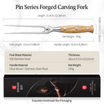 XINZUO XINZUO Forged Meat Fork, 430 Stainless Steel with Olive Wood Handle,One-piece Forged Large Meat Fork,