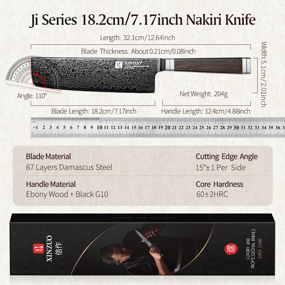 XINZUO 67-Layer Damascus Nakiri Knife – The Ultimate Vegetable Specialist