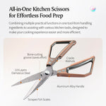 XINZUO Damascus Steel Kitchen Scissors 119 Layers Damascus Steel Antique Bronze Multi-Function Kitchen Scissors