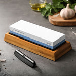 XINZUO Double Side 1000/6000 Grit Whetstone Kitchen Knife Accessories Free Gift Include Non-slip Base+ Bamboo Holder+ AngIe Guide