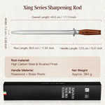 XINZUO Xing Series High-Carbon Steel Knife Sharpening Rod,Premium Solid Wood Handle - Eco-Friendly Gift Packaging