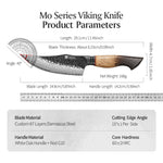 XINZUO 5.9 Inch Viking Knife 67 Layers Damascus Steel with Burnt Oak Handle – Norse-Inspired Tactical & Outdoor Utility Knife