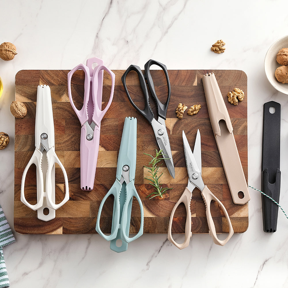 XINZUO 5 Colors Magnetic Kitchen Scissors with Fridge Storage – German 1.4116 Molybdenum-Vanadium Steel, Multi-Purpose