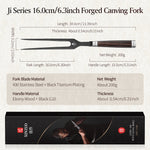 XINZUO Ji Series Professional Forged Carving Fork,430 Stainless Steel,Japanese Square Ebony Handle