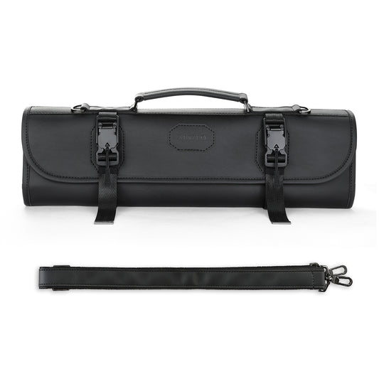 XINZUO Kitchen Knife Roll Bag, Microfiber Leather & Thickened Canvas Knife Storage Wrap with 8 Slots, Portable Wear-resistant Knife Carrier for Professional Chefs Camping Kitchen