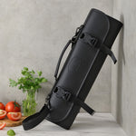 XINZUO Kitchen Knife Roll Bag, Microfiber Leather & Thickened Canvas Knife Storage Wrap with 8 Slots, Portable Wear-resistant Knife Carrier for Professional Chefs Camping Kitchen