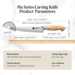 XINZUO Professional Carving Knife - Triple-Layer Composited Steel with Olive Wood Handle, Razor Sharp & Ergonomic Design-PIN Series