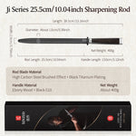 XINZUO Ji Series Premium Kitchen Sharpening Rod, Ergonomic Ebony Handle for Fast Blade Sharpening & Repair
