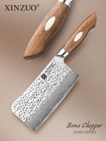 XINZUO 6.5 Inches 67 Layers Damascus Steel Bone Chopper Knife-Jiang Series -Jiang Series