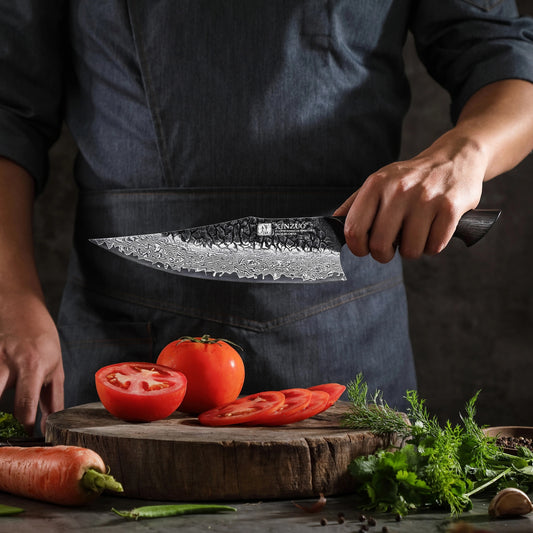 XINZUO 67 Layers Black Damascus Steel Chef Knife/Gyuto Chef Knife with  Burnt Oak Handle