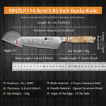XINZUO 5.8 Inch Bunka Knife 10Cr15CoMoV Core 67 Layers Damascus Steel Ergonomic Wood Handle with Gift Box - Ideal for Home Kitchen & Restaurant