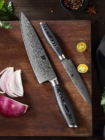 XINZUO 2-Piece 67 Layers Damascus Steel Kitchen Knife Set-Ya Series
