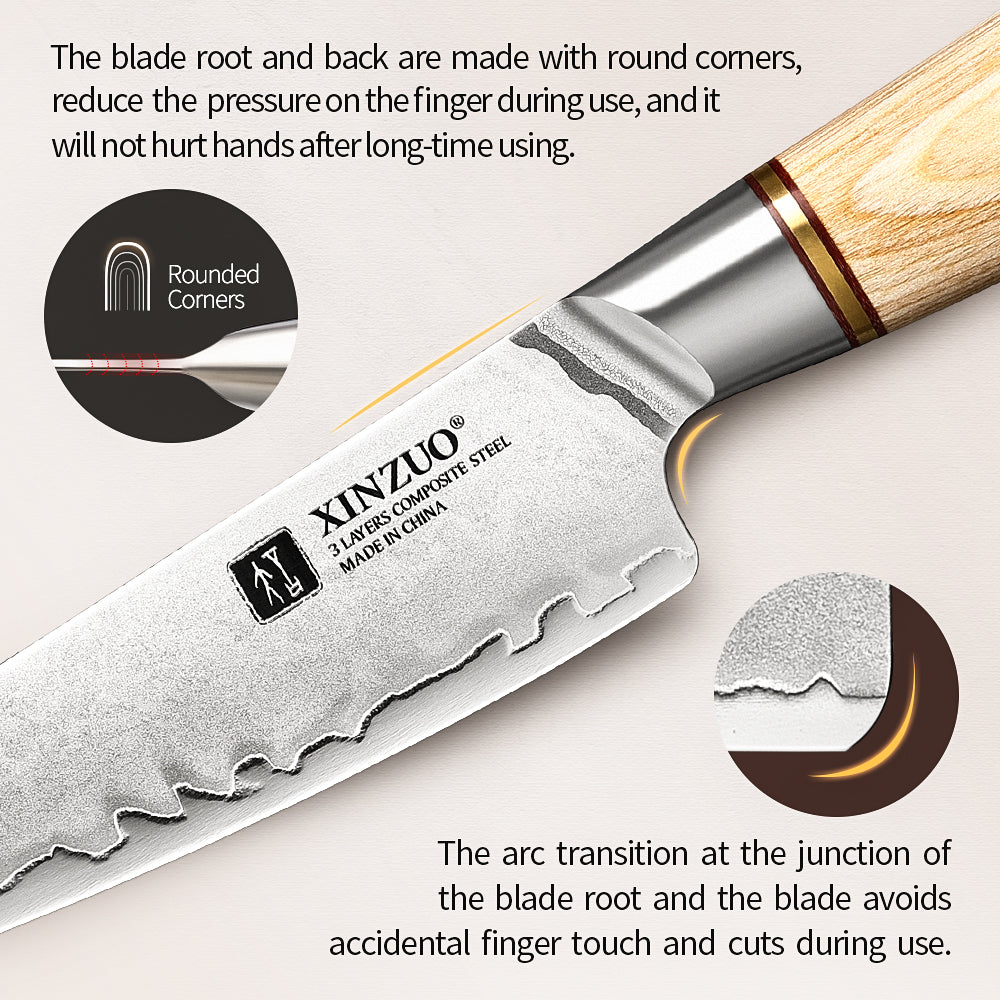 XINZUO Lan Series 3-layer Composite Steel 5 inches Utility Knife