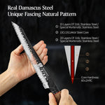 XINZUO 8.5 Inches 67 Layers Black Damascus Steel Bread Knife with  Burnt Oak Handle MO-Series