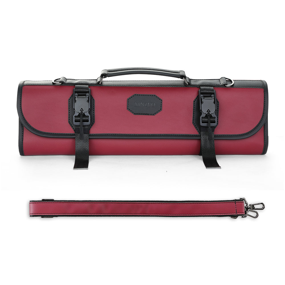 XINZUO Kitchen Knife Roll Bag, Microfiber Leather & Thickened Canvas Knife Storage Wrap with 8 Slots, Portable Wear-resistant Knife Carrier for Professional Chefs Camping Kitchen