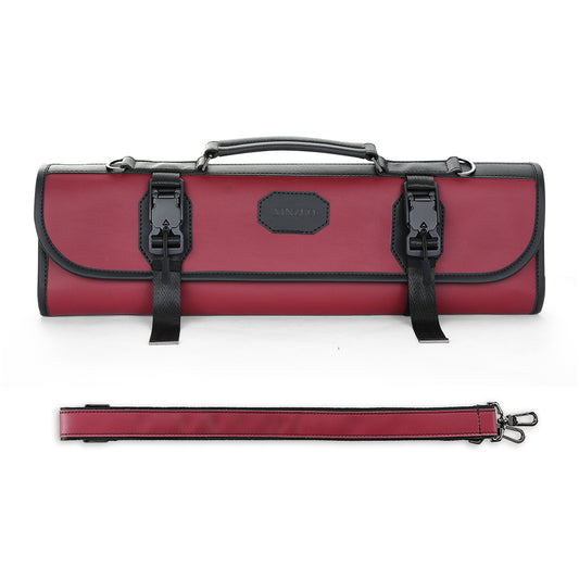 XINZUO Kitchen Knife Roll Bag, Microfiber Leather & Thickened Canvas Knife Storage Wrap with 8 Slots, Portable Wear-resistant Knife Carrier for Professional Chefs Camping Kitchen