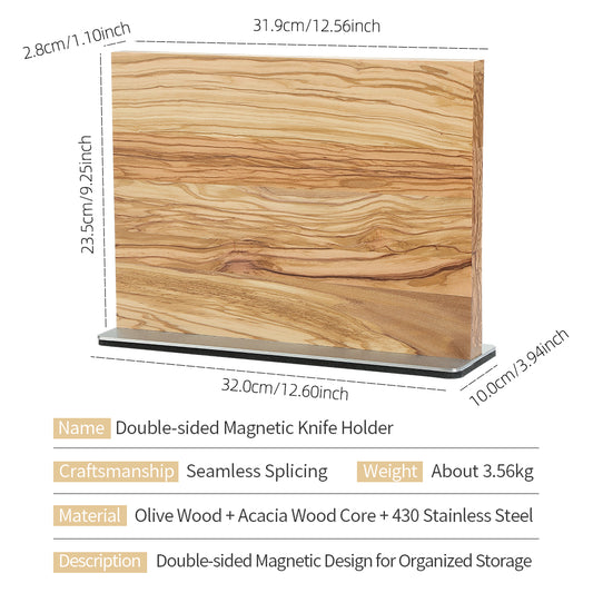 XINZUO Dual-Sided Magnetic Knife Holder | 2X Storage & Rust-Proof Design