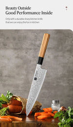 XINZUO PM8 Series 67 Layers Damascus Powder Steel Chef Knife 8.5 inches