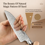 XINZUO 5.5" Santoku Knife – 110-Layer Dual-Core Damascus Steel,Desert Ironwood Handle