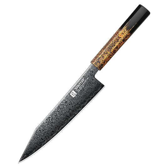 XINZUO 8.3 Inches Bunka Knife Ultra Sharp ZDP-189 Damascus Chef Knife Ergonomic Octagonal Handle Cooking Knife