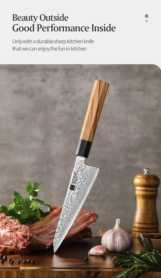 XINZUO PM8 Series 67 Layers Damascus Powder Steel Multipurpose Knife 5.8 inches