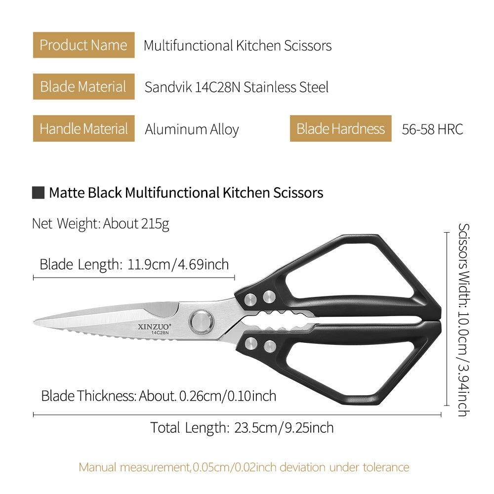 XINZUO 1PC Multifunctional Kitchen Knife 14C28N Stainless Steel Hardness 56-58HRC