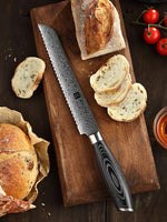 XINZUO 8 Inch 67 Layers Damascus Steel Bread Knife-Ya Series