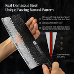 XINZUO 67 Layers Black Damascus Steel Meat Cleaver/Chinese Chef Knife with  Burnt Oak Handle MO-Series