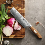 XINZUO 6.8 Inches 67 Layers Japanese AUS-10 Damascus Steel Nakiri Knife-Jiang Series